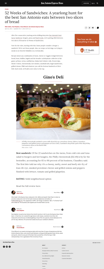 52 Weeks of Sandwiches: A yearlong hunt for the best San Antonio eats between two slices of bread Express News April 22 2022