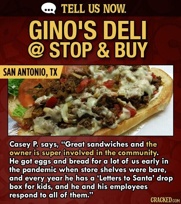 19 Reader-Recommended Local Fast-Food Restaurants in San Antonio Gino's Deli CRACKED Feb 2021