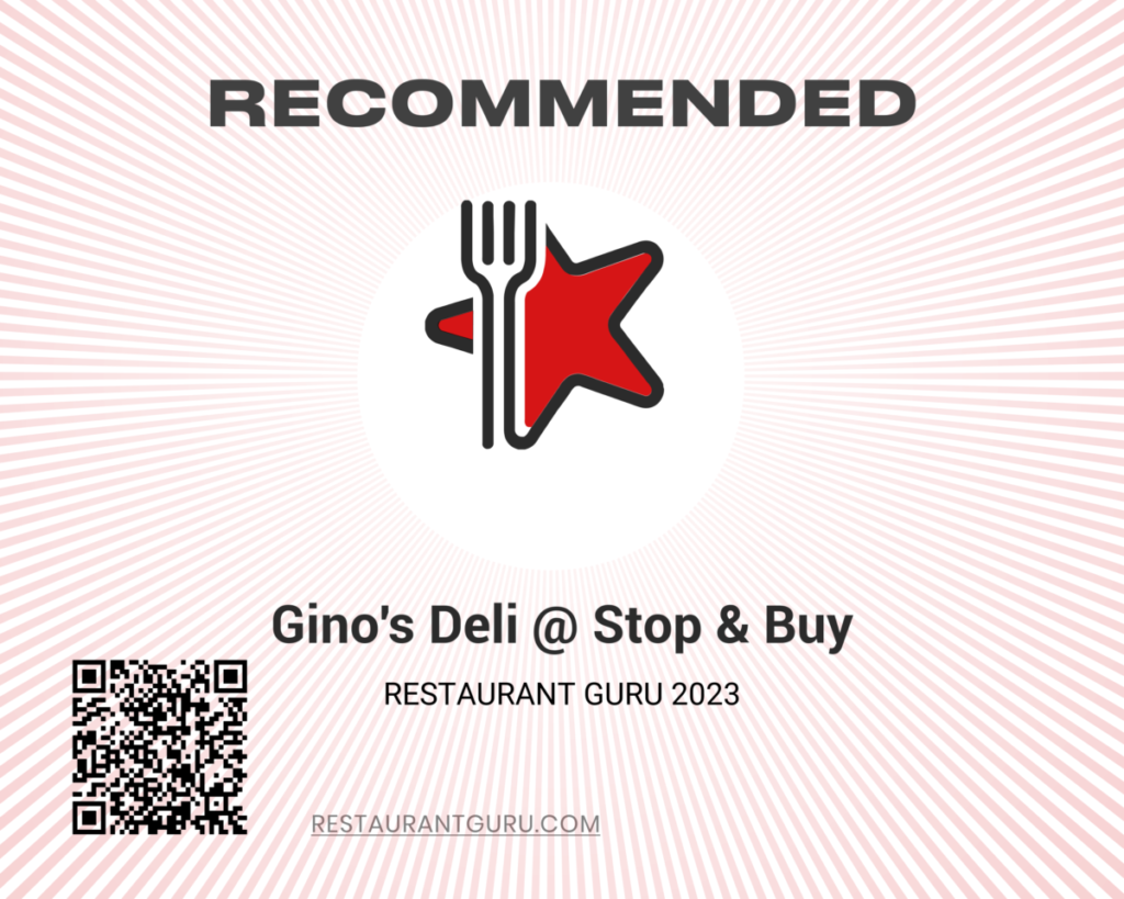 Ginos Deli is highly recommended Restaurant in San Antonio according to Restaurant Guru certificate 2