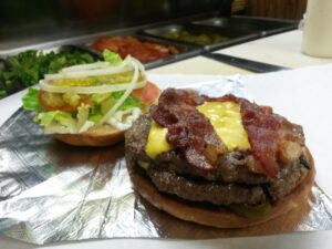 Bacon Double Cheese Burger Gino's Deli