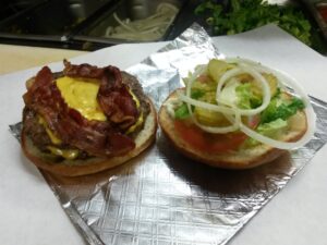 Bacon Double Cheese Burger Gino's Deli