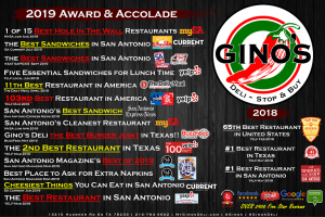 Ginos Deli Stop N Buy Awards Accolades 2019