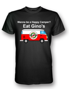 Gino's Deli T Shirt Black VW BAck