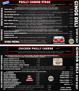 Gino's Deli Menu