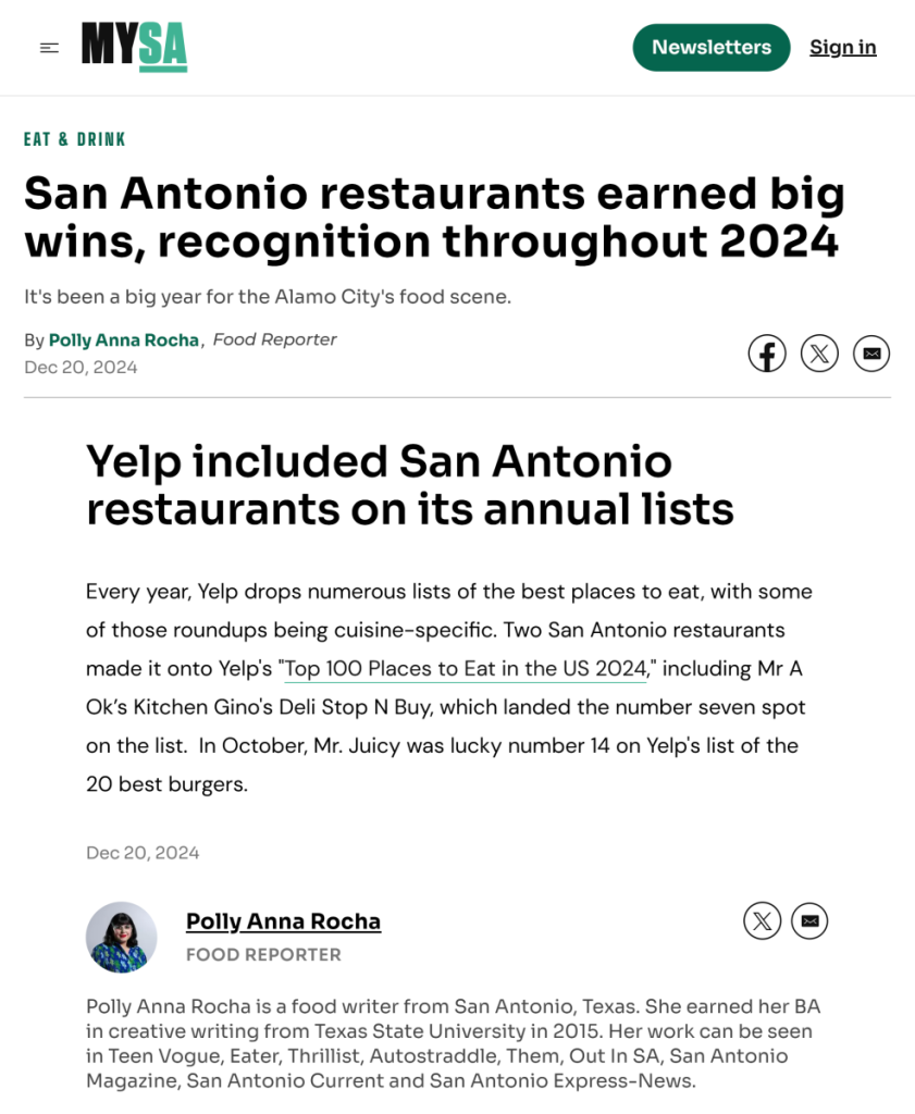 Gino’s Deli earned big wins, recognition throughout 2024 MySanAntonio.com Dec 20th 2024