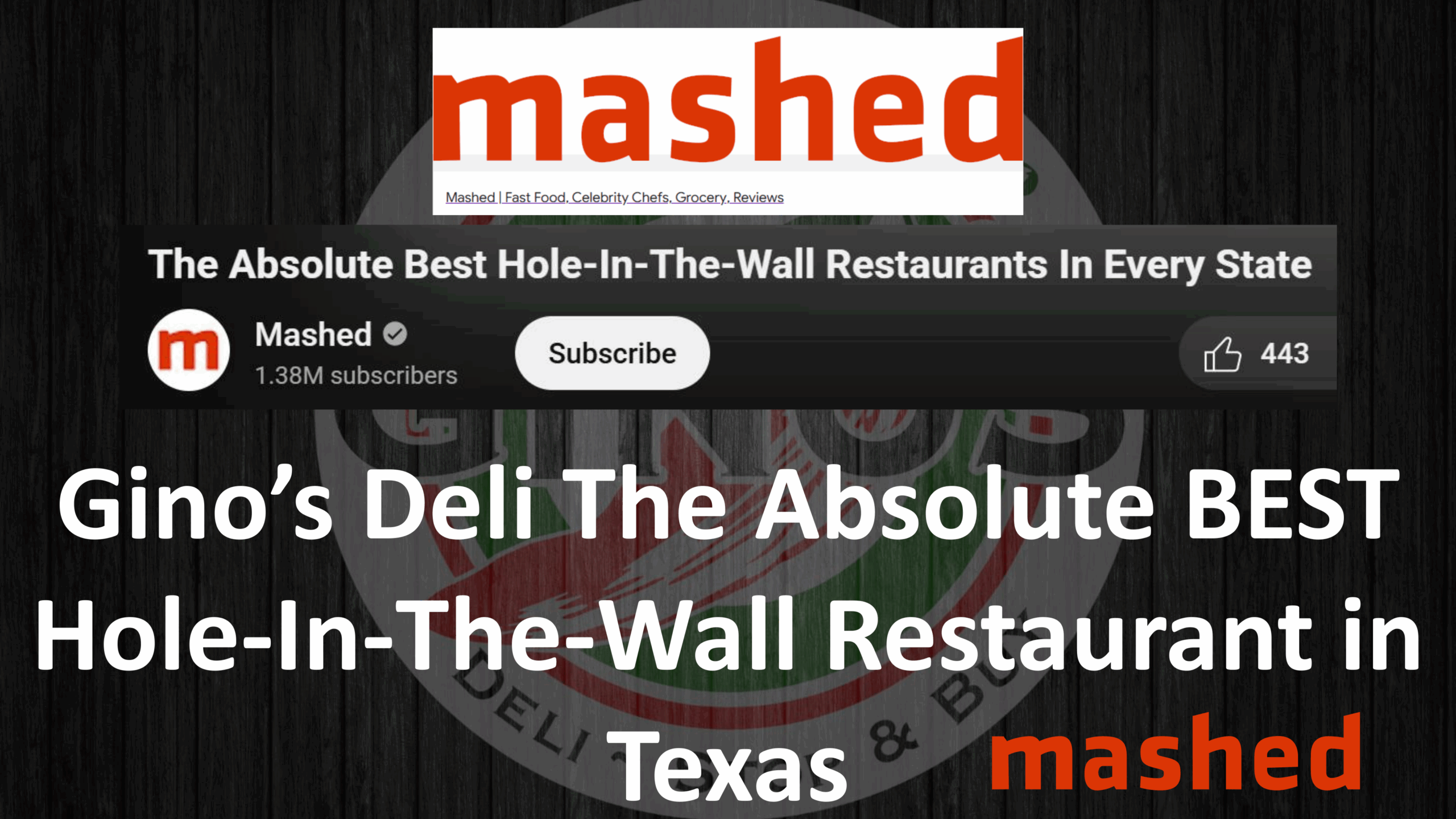 Mashed says #Gino's Deli is the BEST Hole In The Wall Restaurant in Texas