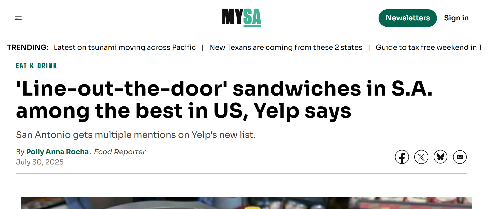 'Line-out-the-door' sandwiches in S.A. among the best in US, Yelp says SACurrent 07-30-2025